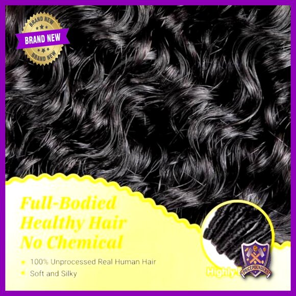12 Inch Human Hair Extensions 4 Bundles Water Wave Spiral Curly Ends